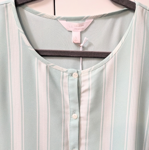 LC Lauren Conrad Button-Front Babydoll Dress. Size Large. - Picture 4 of 12